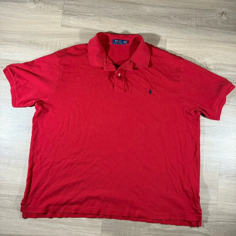 Polo Ralph Lauren Polo Men's‎ 3XB  Red Pony Shirt Logo Embroidered Small Stain
